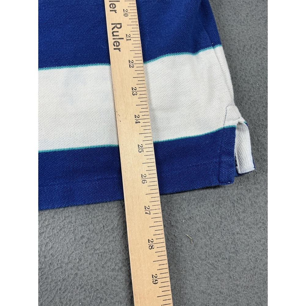 Hollister Polo Shirt Mens L Blue Striped 100% Cotton Collared Surf Shop mallcore - Picture 6 of 7